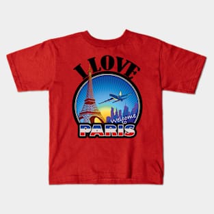 I Love Paris- A Vintage Patch Perfect for that Paris Getaway Kids T-Shirt